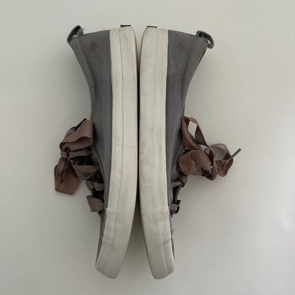Sperry Top Sider Ribbon Laced Boat Sneakers Gray Women’s 8.5 - Picture 8 of 13